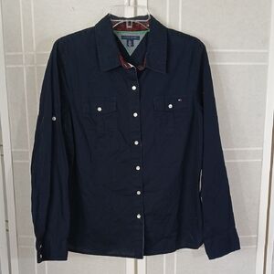 Tommy Hilfiger Navy Cotton Buttondown Shirt